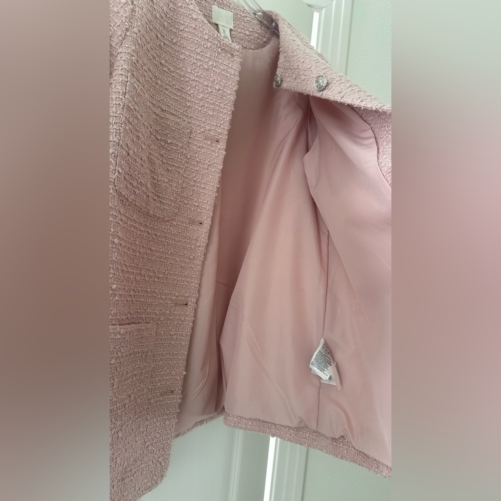 H&M Pink Boucle Jacket L - Picture 6 of 7